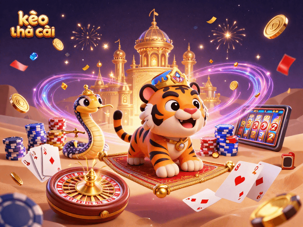 Spin the wheel and stack winnings with kèo nhà cái in this vibrant 3D casino scene!