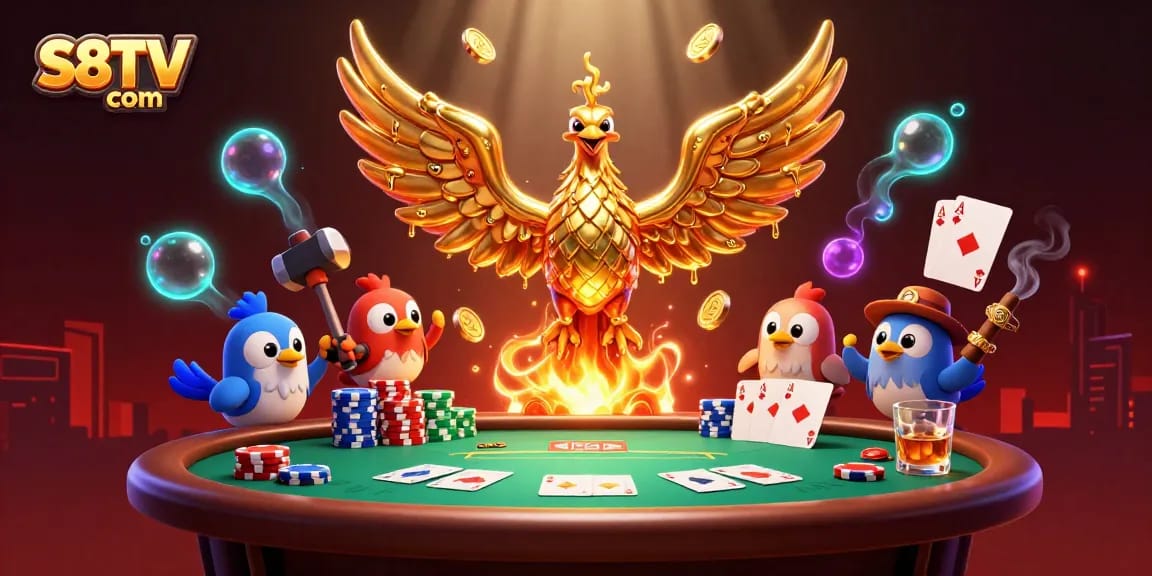 Bettors enjoy the thrill with S8TV com, where a molten metal phoenix brings luck and rich poker action!