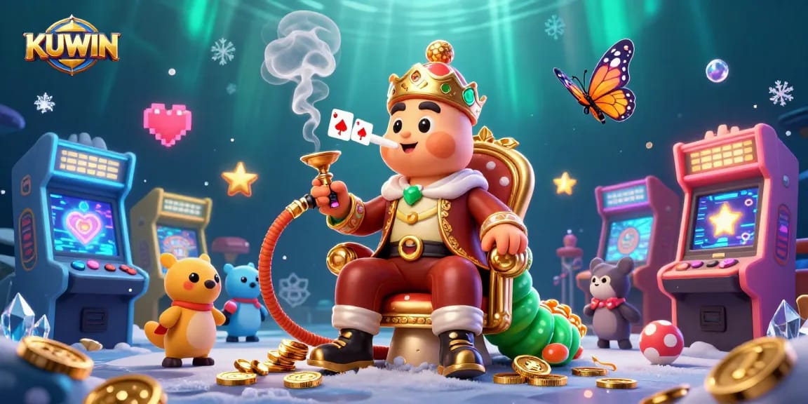 Experience thrilling gaming at KUWIN with a vibrant 3D casino illustration full of excitement and immersive action