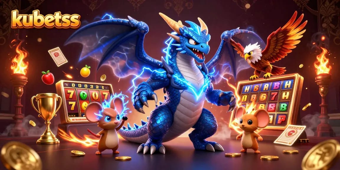 Engage with kubetss in an electric casino atmosphere, featuring colorful characters and dynamic gameplay elements.