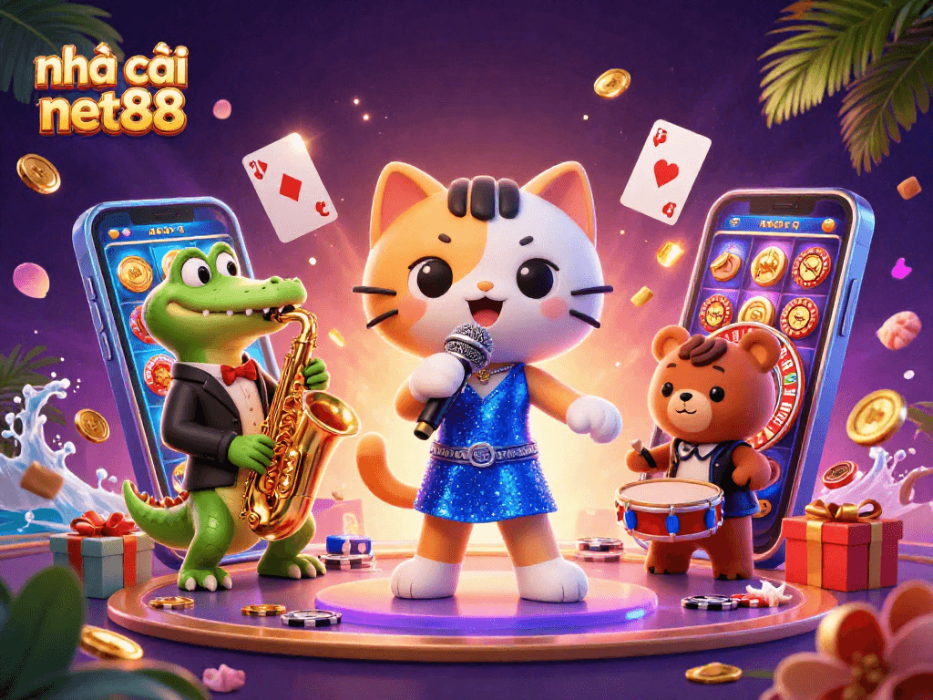 Experience the thrill with nhà cái net88 in vibrant casino scene featuring dynamic characters and exciting game elements.