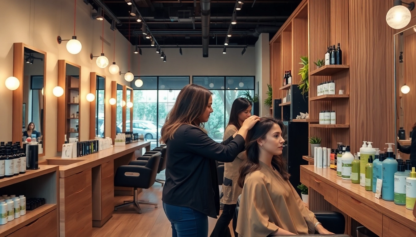 Client experience at a hair salon San Diego with expert stylist providing personalized haircut service.