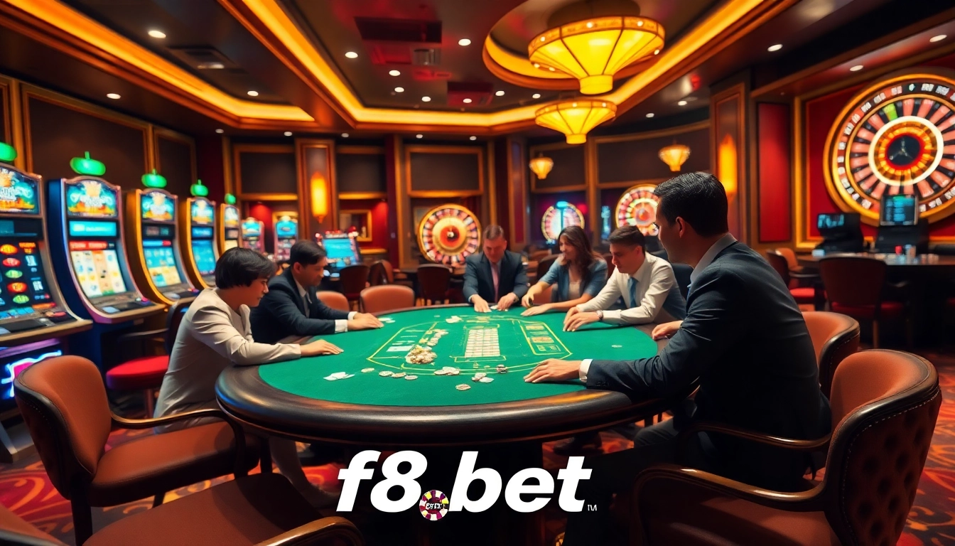 Exciting gameplay at f8bet com with poker action and vibrant casino atmosphere.
