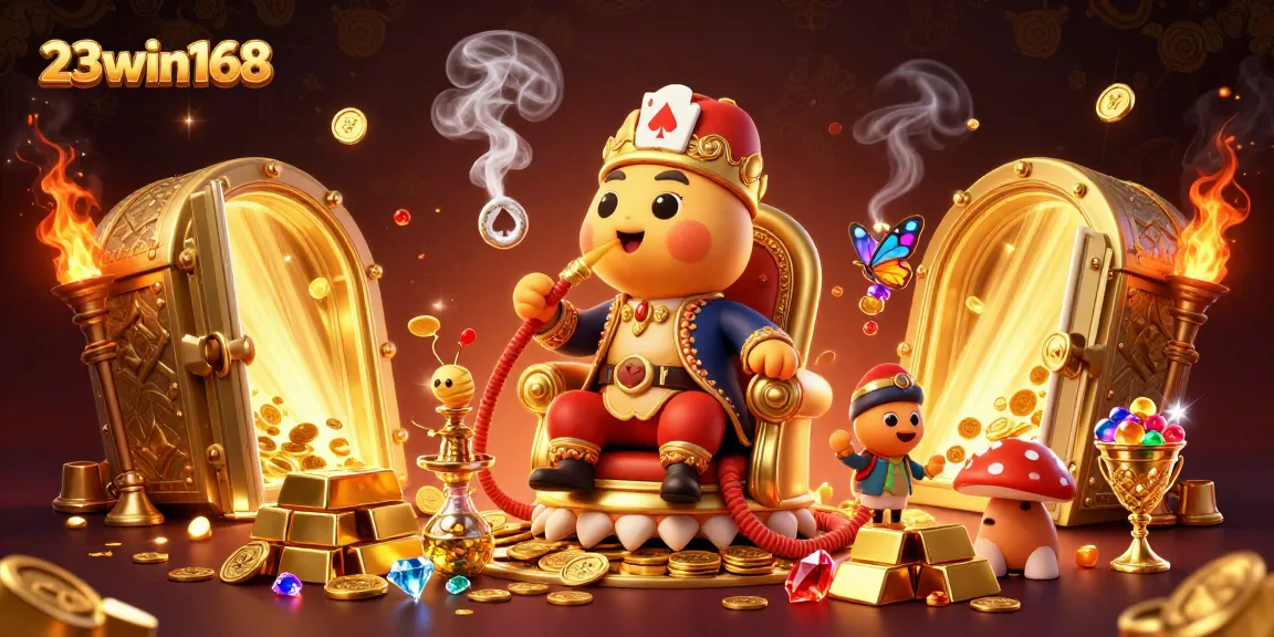 Experience the thrill of 23win168 as a whimsical 3D caterpillar master creates comic smoke poker hands.